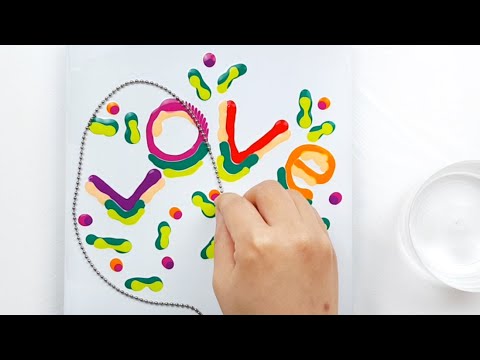 (276) Chain pull technique _ Love bouquet _ Acrylic Pouring _ Fluid acrylic _ Designer Gemma77