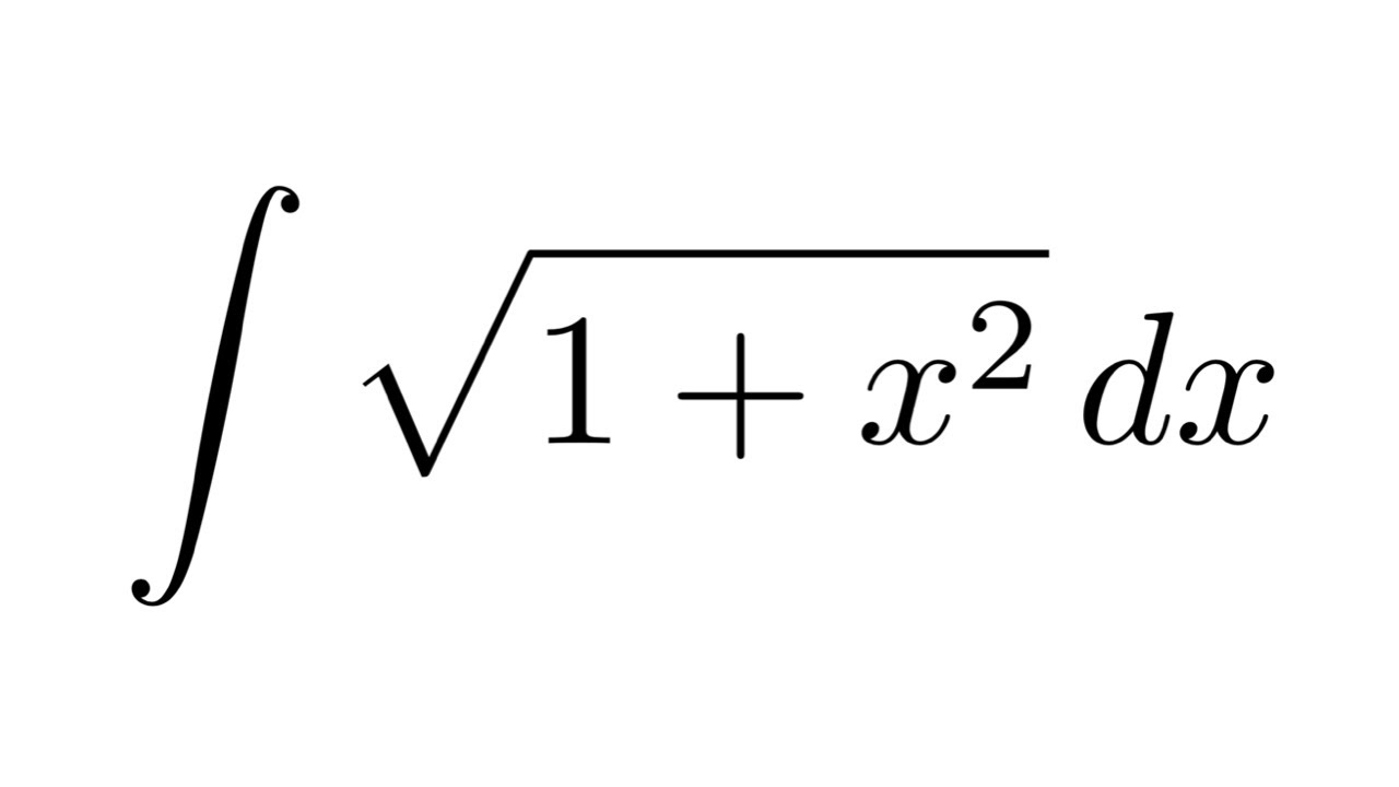 Integral of sqrt(1+x^2) (substitution + by parts)