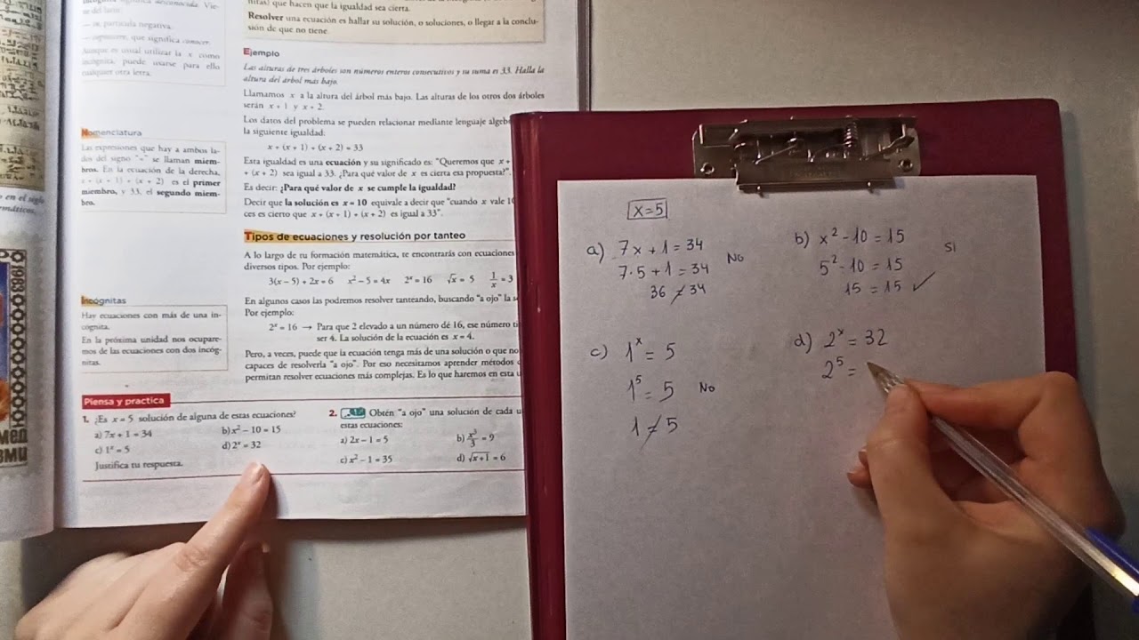 3º ESO Matemáticas ANAYA páginas 85 - Tema 7 Ecuaciones - Resolución ejercicios