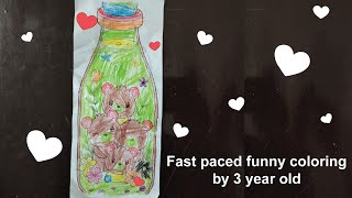3 Year Old Coloring Bottle with Bears Printable | Fun Toddler Coloring Activity 🍼🐻
