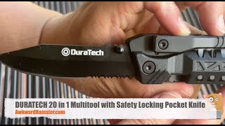 DURATECH 20 in 1 Multitool with Safety Locking Pocket Knife