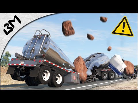 BeamNG Drive - ROCKS VS TRUCK - THE ULTIMATE DESTRUCTION TEST - YouTube
