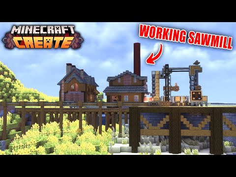 I Built A WORKING Sawmill In Minecraft Create Mod