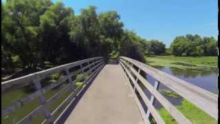 preview picture of video '06 Cedar Valley Trail Iowa, Brandon to McFarlane Park Bridge 2.7K Bike Helmet POV'