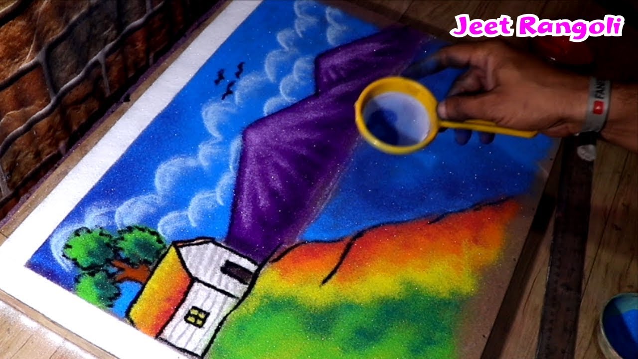Poster rangoli design scenary by jeet rangoli