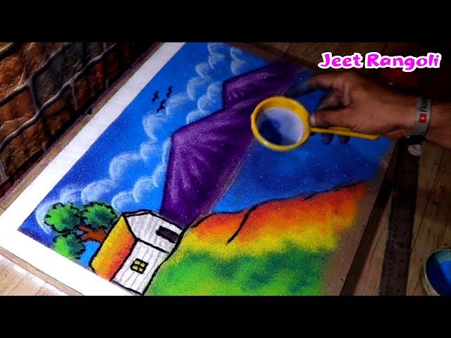 Poster rangoli design scenary by jeet rangoli
