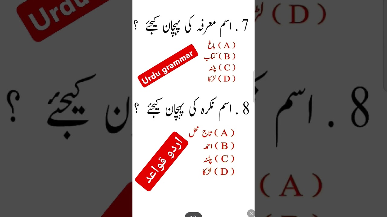 Urdu grammar vvi objective question class 10th 2025 | Urdu grammar vvi objective question class 12th