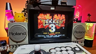 Tekken 3 PS1 Arcade & Tekken Force Mode on Sony Trinitron PVM, RAP4 Stick, Roland MA12 & PSIO