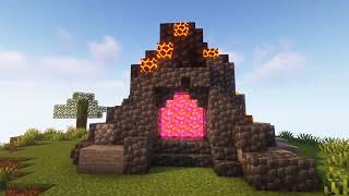 Minecraft | How to Build a Nether Portal (Volcano) | Nether Portal Design (Tutorial)