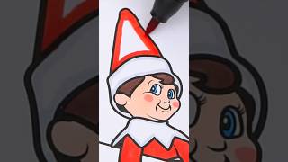 Coloring Elf on the Shelf 🎅🏻 #christmas #elfontheshelf #coloring #art #drawing