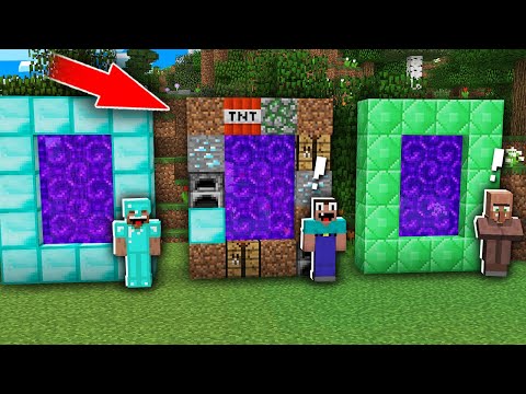DIAMOND vs CUSTOM vs EMERALD PORTAL in Minecraft...