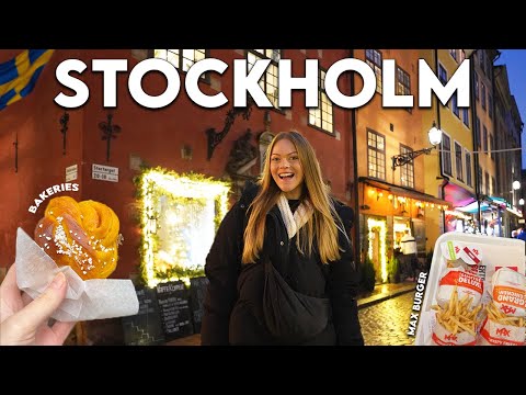 Winter in Stockholm Sweden 🇸🇪 exploring the city, local bakeries, trying Max burger & Skansen