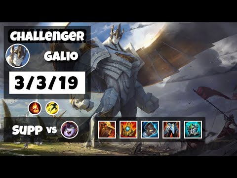Galio Challenger Gameplay S11 Replay 11.8 Support (3/3/19) - TURKISH