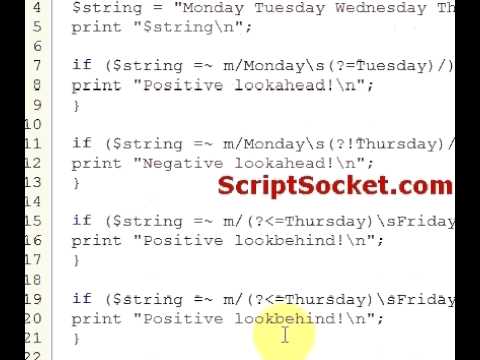 Perl Tutorial 119 - Regex: Lookahead & Lookbehind Assertions