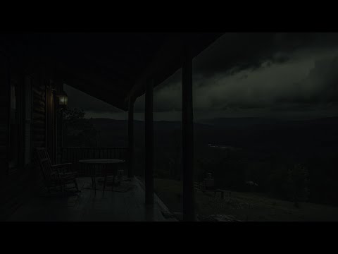 Storm on the meadow at night, valley in a thunderstorm, gentle wind and thunder for sleep 6