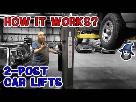 How it works?!? The CAR WIZARD shows how to operate a two-post car lift.