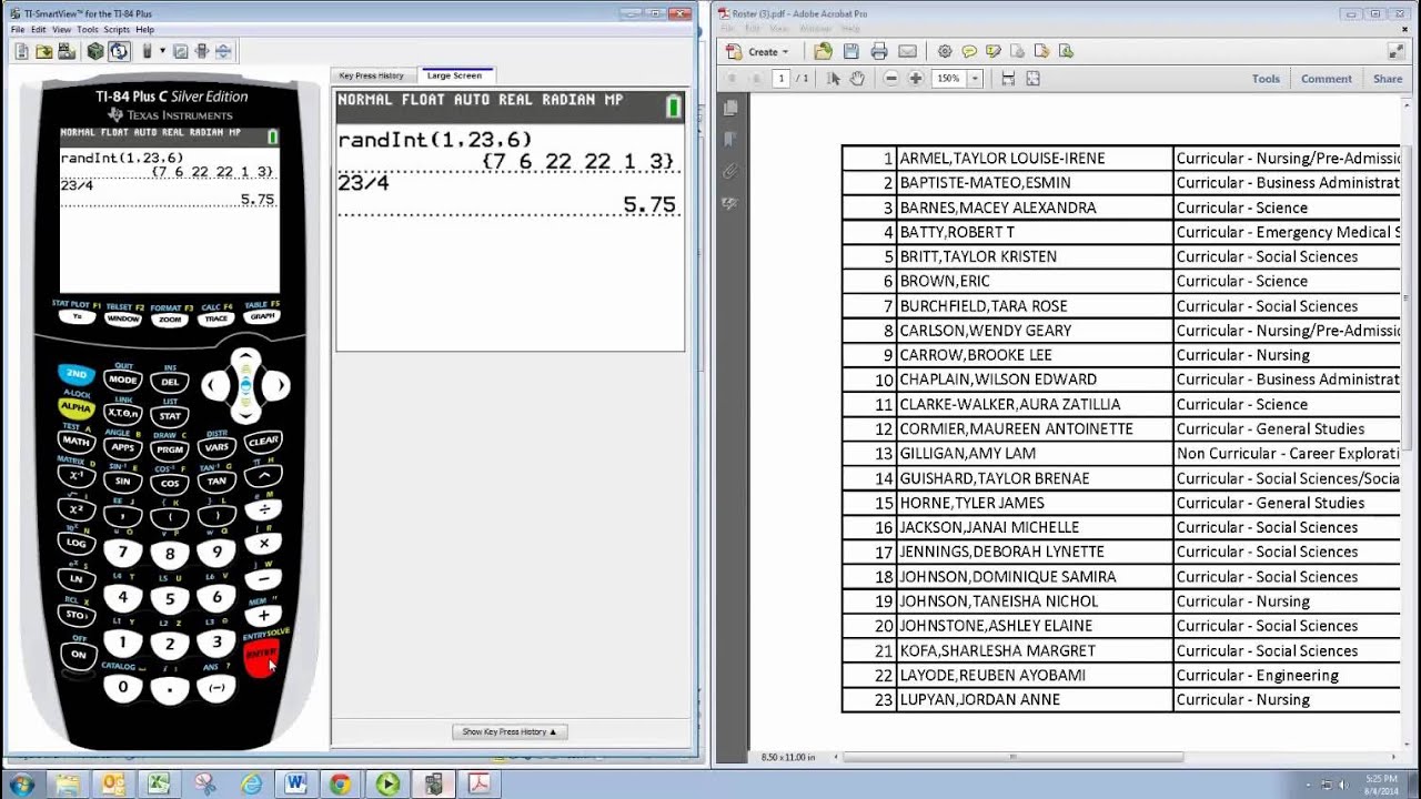 Systematic Sampling TI-84
