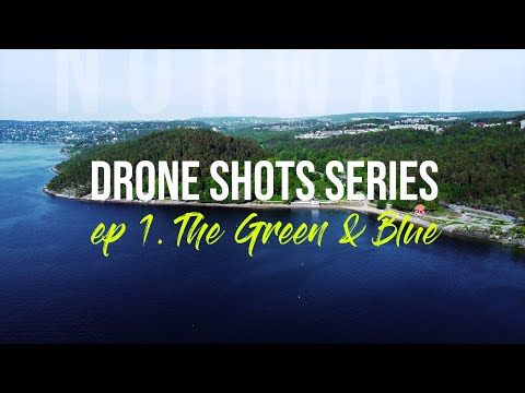 Bird's eye view of Hvervenbukta & Frogner Forest Norway | Drone Shots Series