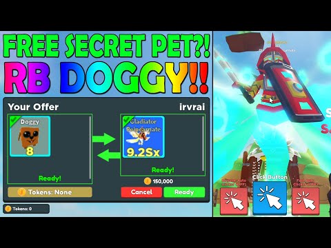 FREE SECRET PET?! RAINBOW GLADIATOR REINCARNATE SECRET PET FOR RB DOGGY in Clicker Simulator Roblox?