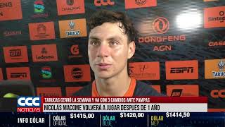 TARUCAS CERRÓ LA SEMANA Y VA CON 3 CAMBIOS ANTE PAMPAS