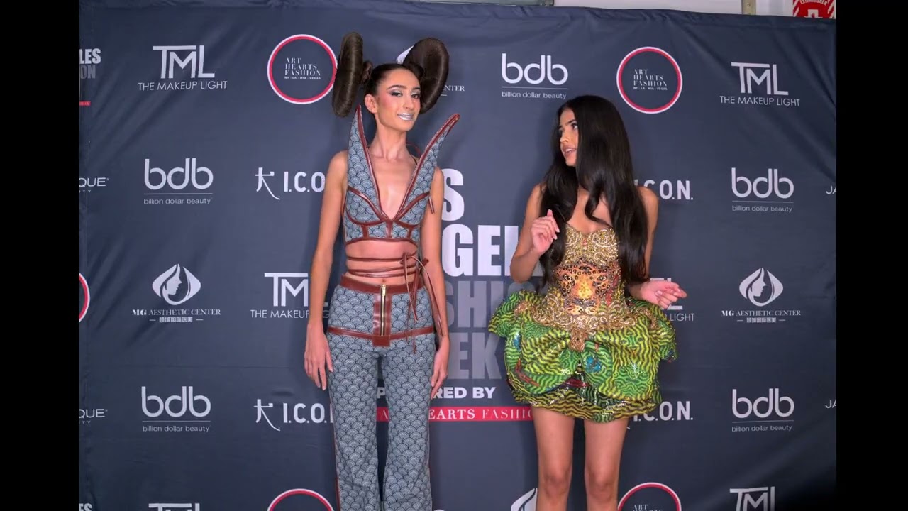 Meghana Patel interviews backstage Sylvie Zakain at Art Hearts Fashion LAFW