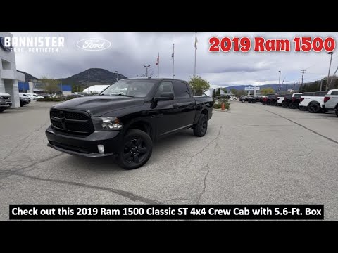 2019 Ram 1500 Classic Express 4x4 Crew Cab 5'7" Box in Black for sale at Bannister Ford Penticton in Penticton, BC
