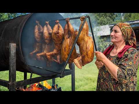 Traditional Baking in Azerbaijan: The Crispiest Recipe for Chicken in Barrel!
