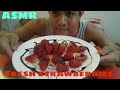 ASMR EATING FRESH STRAWBERRIES WITH HERSHEY S SYRUP