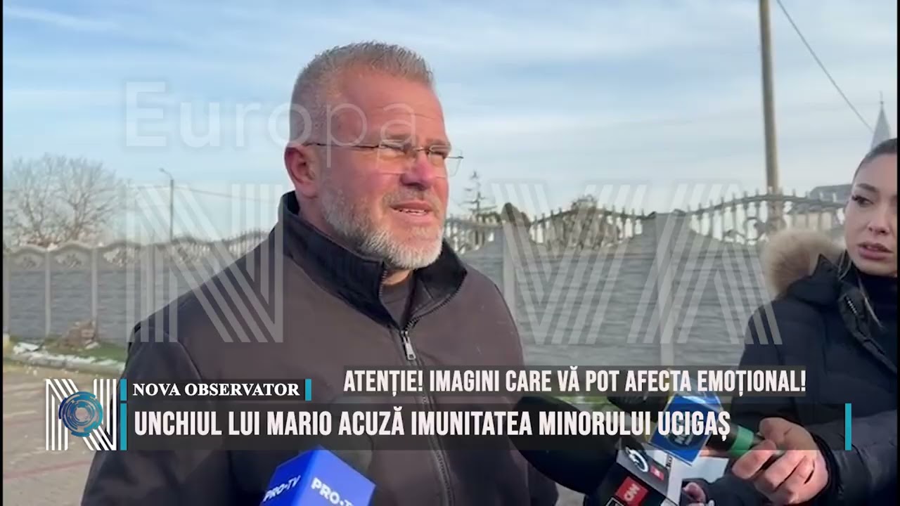 Unchiul lui Mario acuză imunitatea minorului ucigaș