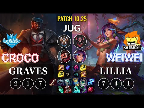 hyF Croco Graves vs SN Weiwei Lillia Jungle - KR Patch 10.25