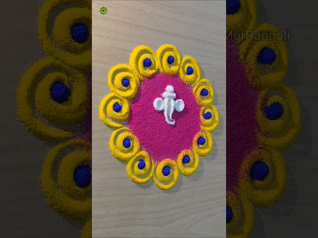 Monocolor rangoli design ganapati by jeet - video 2