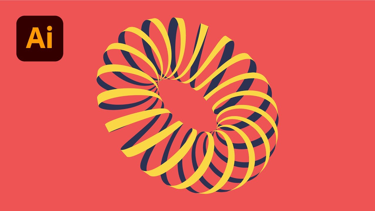 How to Create 3D Optical Illusion Striped Shape in Illustrator | Trick