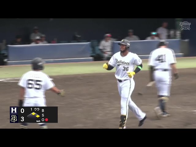 【ファーム】先制弾!! バファローズ・オリバレス レフトスタンドへの3ランホームランを放つ!! 2025年9月3日 オリックス・バファローズ 対 くふうハヤテベンチャーズ静岡