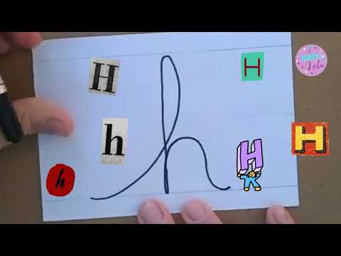 CÓMO DIBUJAR LA LETRA "H" CURSIVA MINÚSCULA #letrahcursiva