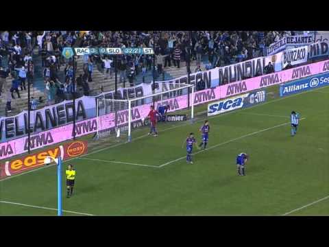 Gol de Prósperi (e/c). Racing 4 - San Lorenzo 0. Torneo Inicial 2012. Fecha 9. Fútbol Para Todos