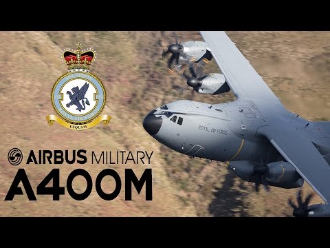 First low level flight of the Airbus A400M Atlas in the Mach Loop January 2017