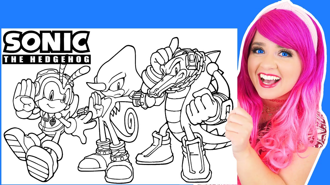 Coloring Sonic The Hedgehog Team Chaotix Coloring Pages | Espio, Charmy Bee, Vector