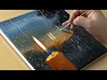 How To Draw A Rainy Night Acrylic Painting For Beginners STEP By STEP