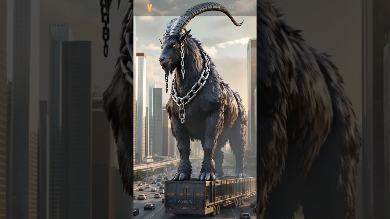AI Colossal Goat Adventures | Epic Action Awaits! 🐐⚡🔥#aishorts #goat #gigantic