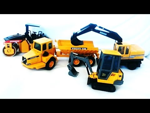 Trucks Construction for kids  The Excavator and The Crane Diggers cartoons for children