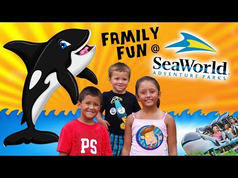 Skylander Boy and Girl go to SEA WORLD!! Family Fun! Orlando, FL 2014
