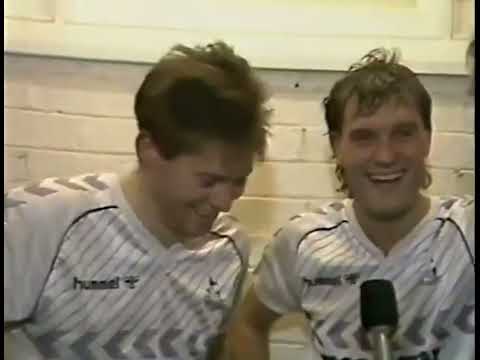 FA Cup Quarter Final 1987 Post Match Interviews  - Chris Waddle & Glenn Hoddle