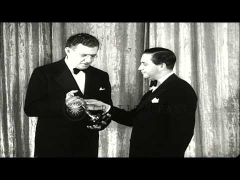 David O. Selznick receives the Best Picture Oscar during the 13th Academy Award i...HD Stock Footage