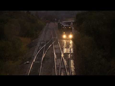 Australian Coal Train - Triple 90 class from above in the rain - Pacific National