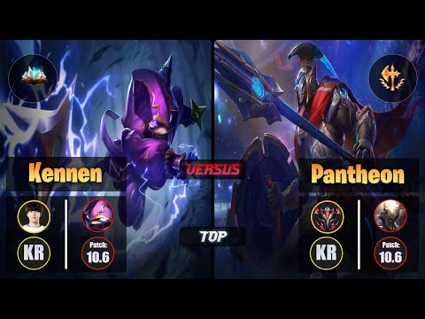 Flame KENNEN (Top) [Unsealed Spellbook] VS PANTHEON - Grandmaster KR Patch 10.6