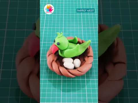 #shorts/ Clay modelling art/ Parrot nest/ easy bird with clay/ Clay art for kids/ polymer clay bird