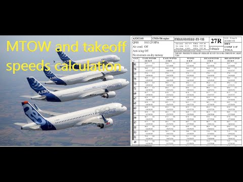 A320 Performance | MTOW and takeoff speeds calculation for Airbus A320 explained using RTOW chart  ✈