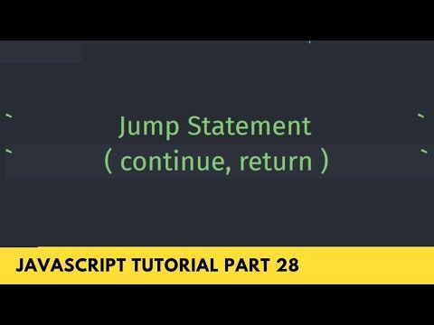 Jump Statement Continue And Return Javascript Tutorial Part 28
