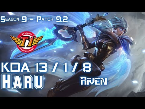 SKT Haru RIVEN vs LEE SIN Jungle - Patch 9.2 KR Ranked