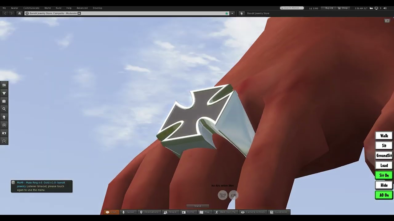 Second Life Male Ring n.6 Gold - bandit jewelry